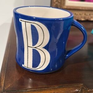 Anthropologie Hand Painted Monogram Letter B Coffee Mug